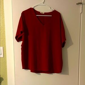 Classic burnt orange V-Neck Women's Top